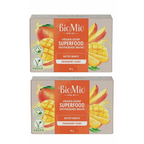 Натуральное мыло BioMio, Bio-Soap, манго, 2 шт натуральное мыло biomio bio soap манго 2 шт