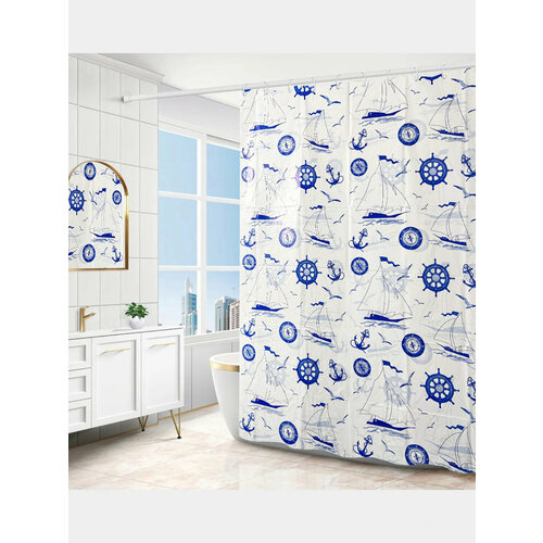 Штора-занавес для ванной комнаты с кольцами 180 х 180 см Размер 180 х 180 см Цвет Прозрачный 799₽