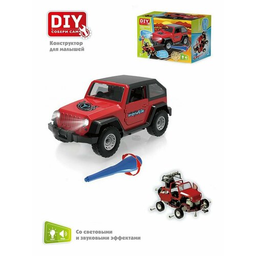 конструктор машина vip travel свет звук diy toy 1368 Конструктор Машина Внедорожник красный (свет, звук) DIY Toy, 1370