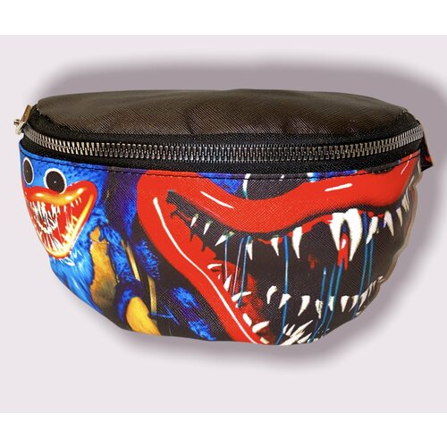 фото Сумка поясная poppy, черный, бордовый