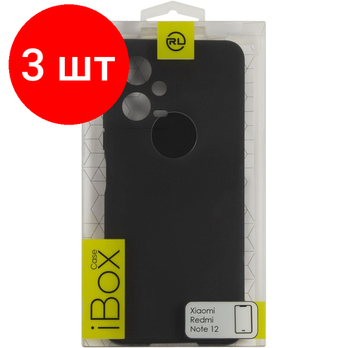 Комплект 3 штук, Чехол накладка силикон Red Line iBox Case Xiaomi Redmi Note 12 4G черный чехол накладка krutoff soft case мышь и сыр для xiaomi redmi note 12 pro 4g черный