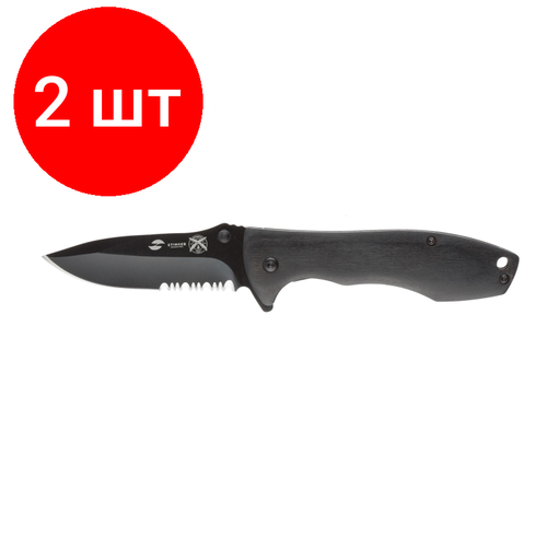 фото Комплект 2 штук, нож складной stinger,80 мм, (черный), сталь/дерево пакка (черный), fk-632pw