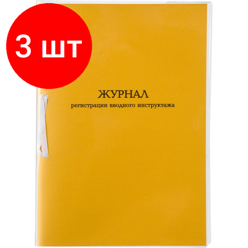 Комплект 3 штук, Журнал регистрации вводного инструктажа А4 32л карт. в обложке, офсет