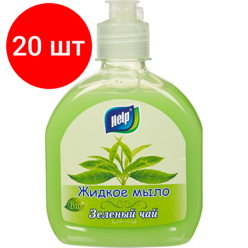 мыло жидкое help зеленый чай 300мл флакон с дозатором флип топ 1шт Комплект 20 штук, Мыло жидкое HELP 300мл флип-топ Зеленый чай