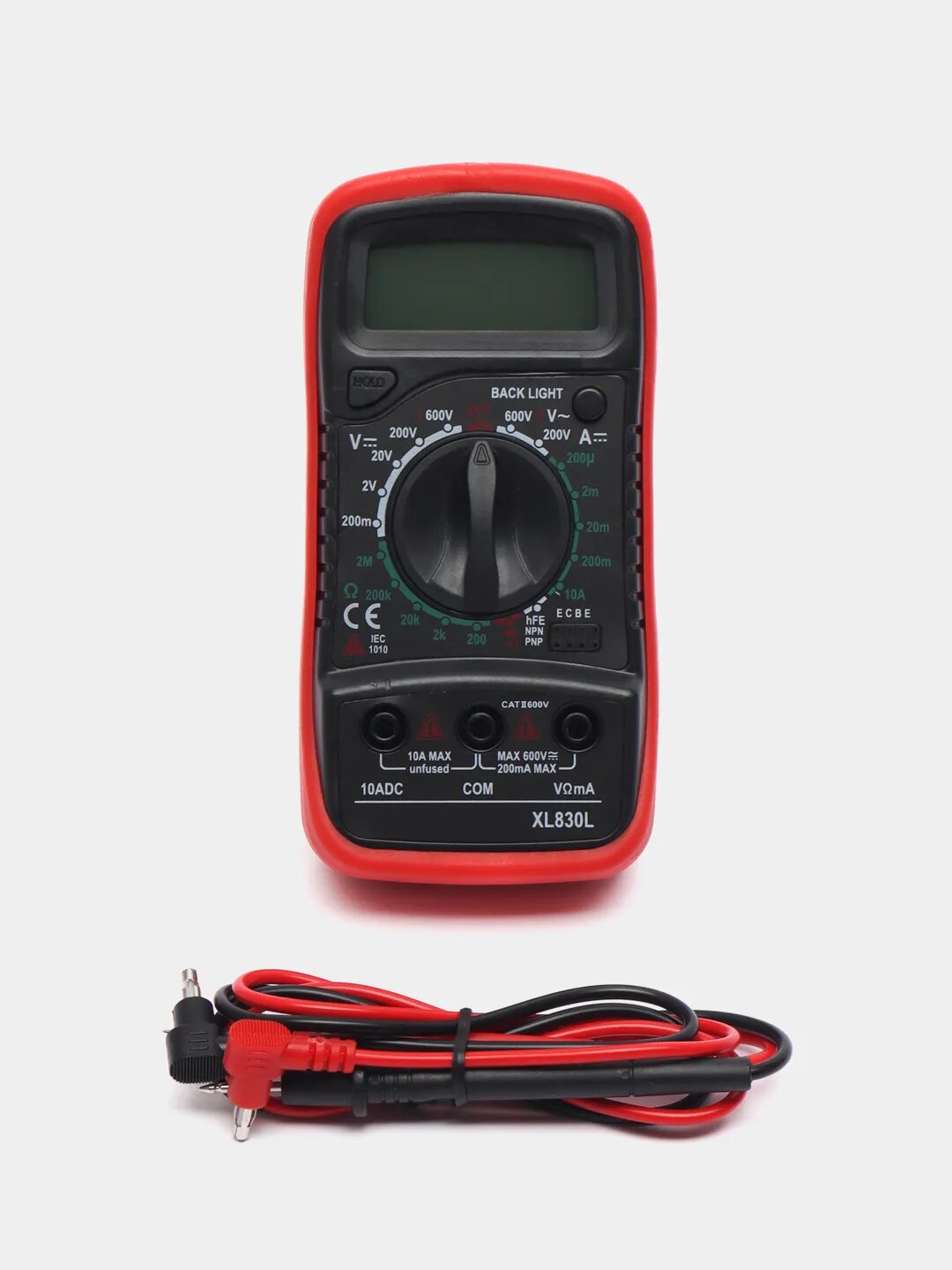 Цифровой мультиметр XL830L с функцией прозвонки и подсветкой экрана Цвет Красный