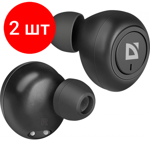Комплект 2 штук Наушники Defender Twins 638 черный TWS Bluetooth 63638 314400₽