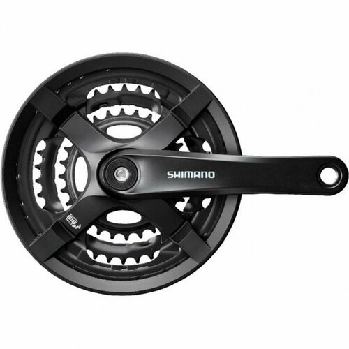 шатун со звездой shimano tourney fc ty501 24 34 42т 170мм Система 2-720295 6/7/8ск EFCTY501C244CLB TY501, 170мм, квадрат, 42/34/24, с болтами, черный, с защитой, Филиппины SHIMANO