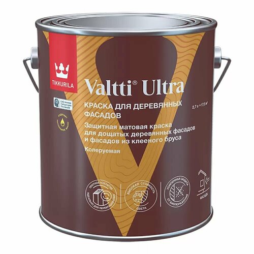 TIKKURILA VALTTI ULTRA краска для деревянных фасадов матовая база А 0,9л