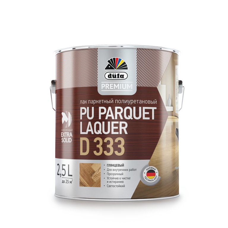 Dufa Premium PU Parquet Laquer D333 / Дюфа Премиум ПУ Паркет Лакер Д333 Лак паркетный полиуретановый глянцевый 750мл