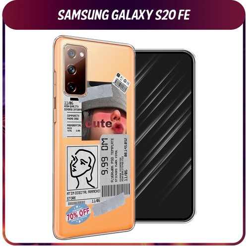 Силиконовый чехол на Samsung Galaxy S20 FE / Самсунг Галакси S20 FE Cute girl collage, прозрачный