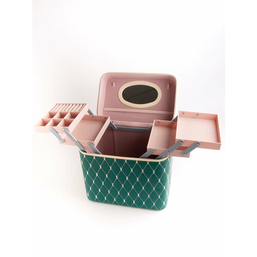 Бьюти-кейс 18х27х27 см, 5 шт., бежевый, золотой