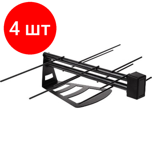 Комплект 4 штук, Антенна Rexant RX-267 (34-0267) комнатная 'Активная', DVB-T2 комнатная dvb t2 антенна rexant rx 269 2 м