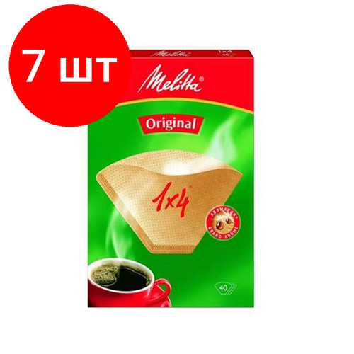 Комплект 7 штук, Фильтр бумаж. д/кофеварок MELITTA 0100702, 1х4/40, корич