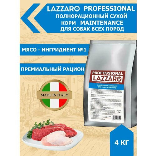 Корм LAZZARO сухой полнорационный Maintenance для собак всех пород 4 кг