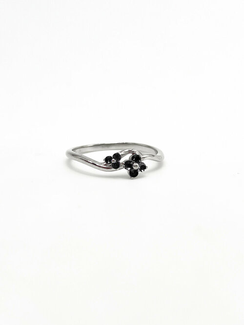 Кольцо Кристалл Мечты, серебро, 925 проба, бриллиант, размер 18.5, черный