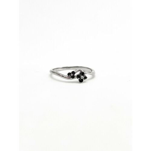 фото Кольцо кристалл мечты, серебро, 925 проба, бриллиант, размер 17, черный