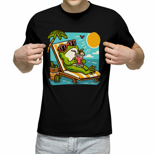 мужская футболка кактус с коктейлем s черный Футболка Us Basic, размер XL, черный
