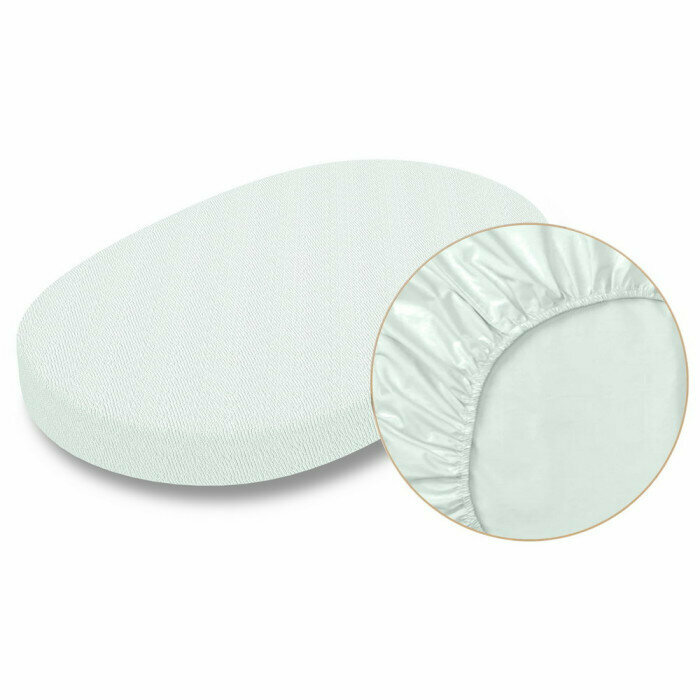 фото Наматрасник непромакаемый на резинке Овальный махра 125х75 см Голубой