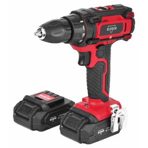 Дрель-шуруповерт аккумуляторная Elitech ДА 20-2СЛ 20 В Li-ion 2х2 Ач 8889₽
