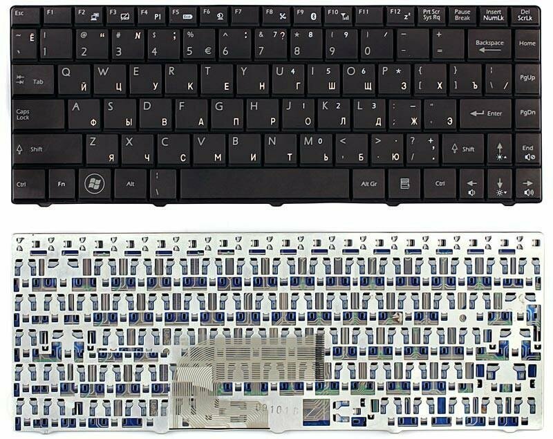 Клавиатура для ноутбука MSI X-Slim X300 X320 X340 X400 U210 EX460 U250 черная