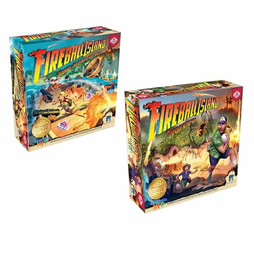 Дополнения для настольной игры Фабрика Игр Fireball Island: «Обломки Багрового кортика» и «Паучьи ключи» на русском