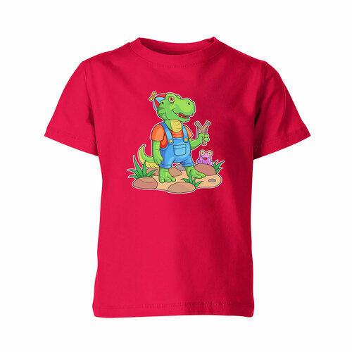 Футболка Us Basic, размер 4, розовый детская футболка крутой маленький динозавр 140 красный