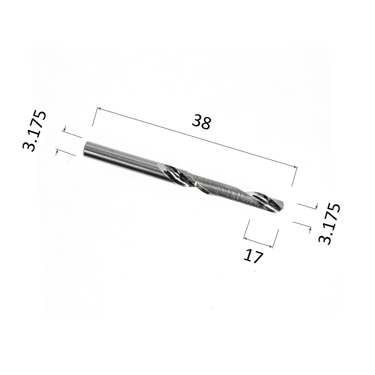 Фреза DJTOL AL1LX3.17 спиральная однозаходная (по алюминию)