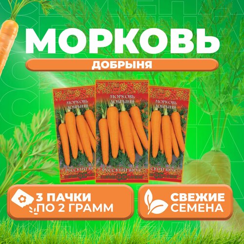 Морковь Добрыня, 2,0г, Гавриш, Русский вкус (3 уп) семена гавриш русский вкус морковь добрыня 2 г 10 уп