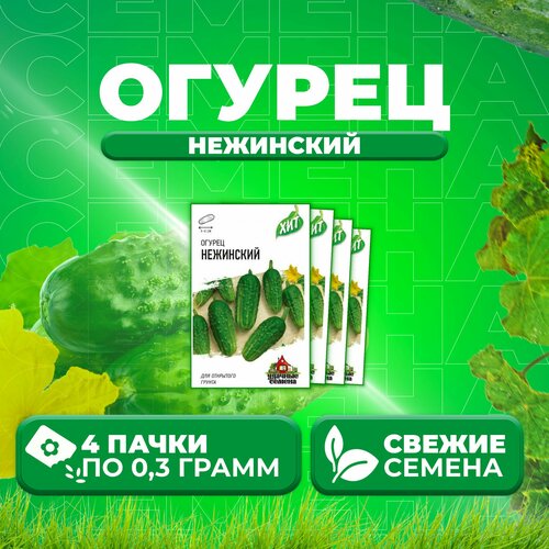 Огурец Нежинский, 0,3г, Удачные семена, серия ХИТ (4 уп)