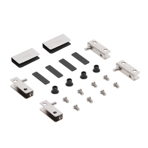 фото Мебельные петли edson fh937 set satin nickel для стеклянных дверей (комплект для двух стеклянных дверей) | никель