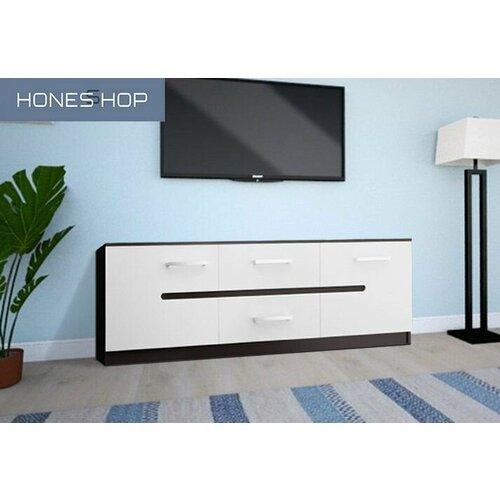 Тумба под ТВ Танта ЛДСП корпус венге цава фасад белый 180х52х543 21188₽