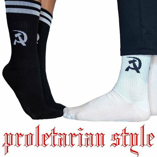фото Носки "серп и молот", 3 пары, размер 38/45, черный proletarian style