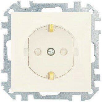 Розетка 1-ая (скрытая, с/з, з/ш) бежевая, Стиль, BYLECTRICA (РС16-529 бежевый)