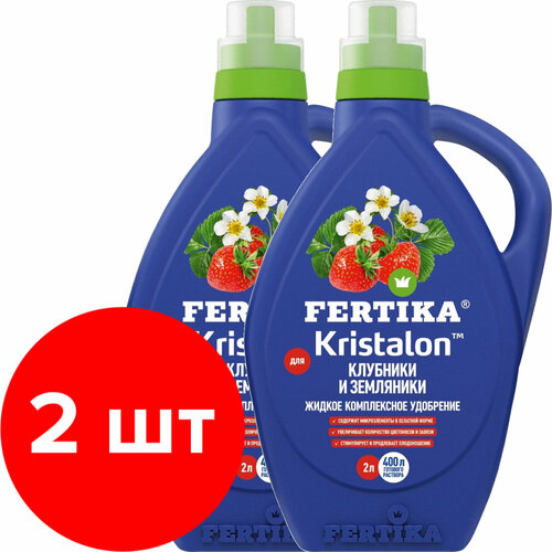 Комплексное удобрение Fertika Kristalon для клубники и земляники, 2 упаковки по 2л (4 л)