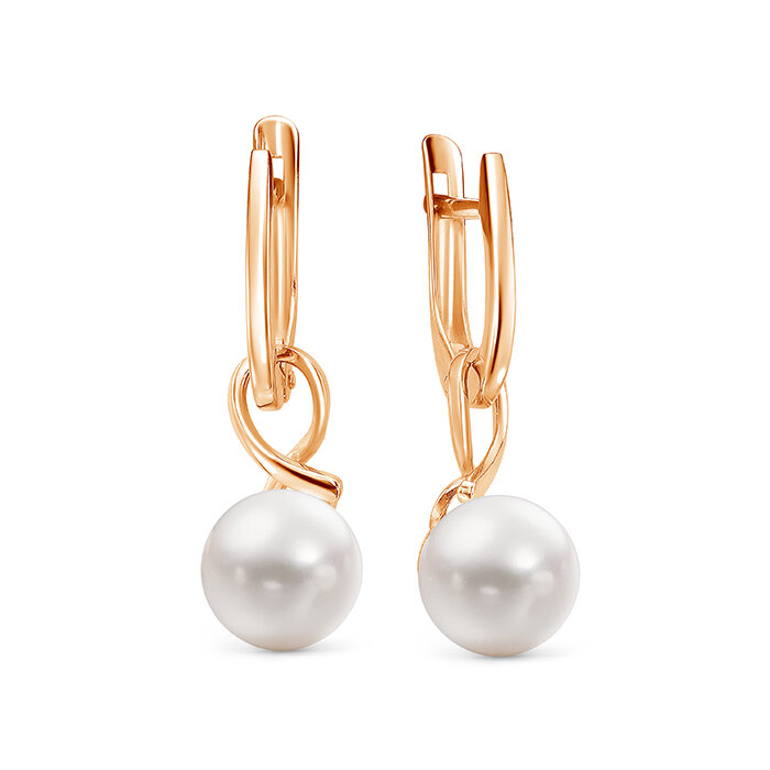 Серьги трансформеры Zlato Серьги серебро 925 пробы с натуральным жемчугом Трансформеры Argentum 