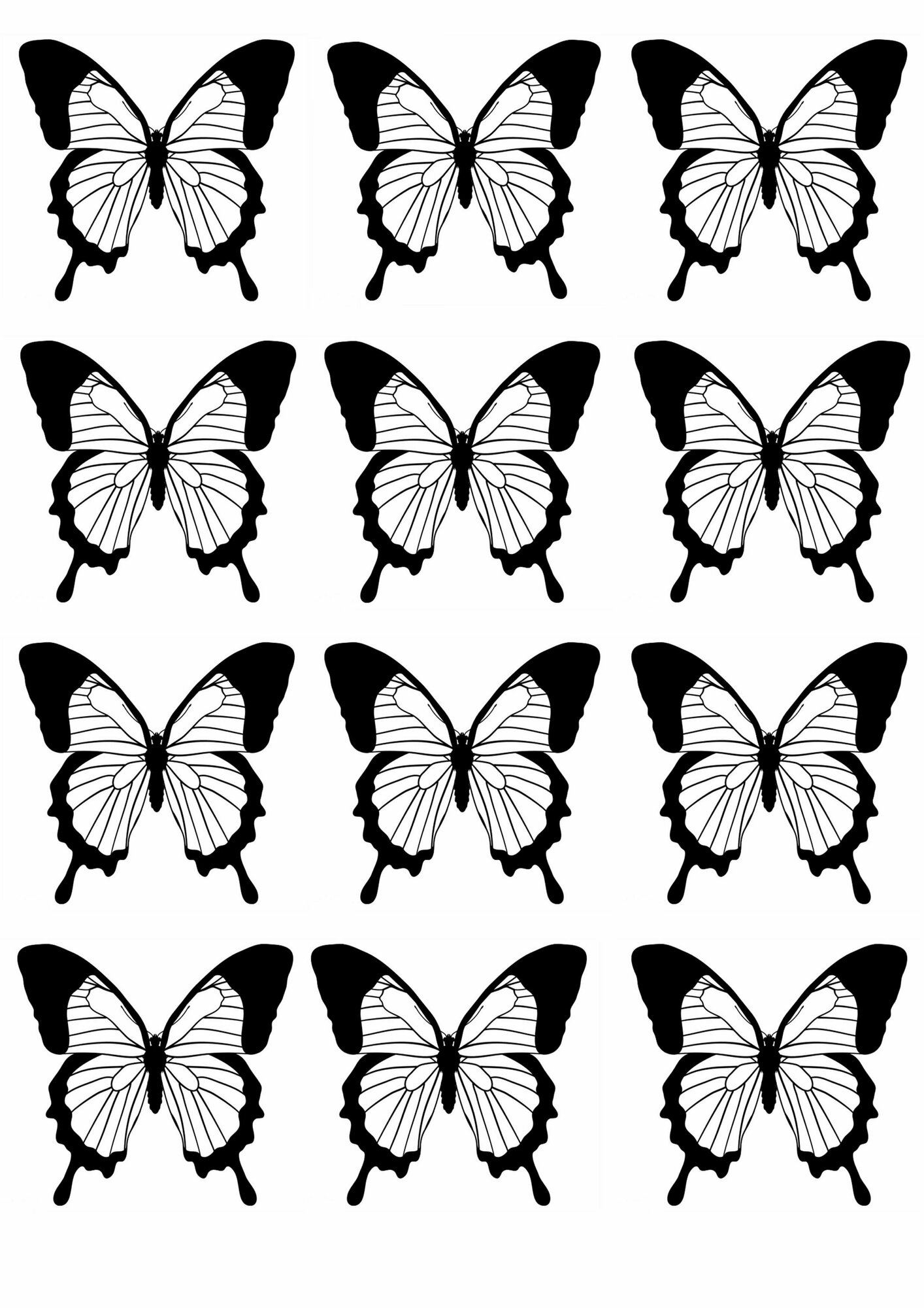 Бабочки на глянцевой фотобумаге для вырезания и создания букета из бабочек, творческих композиций