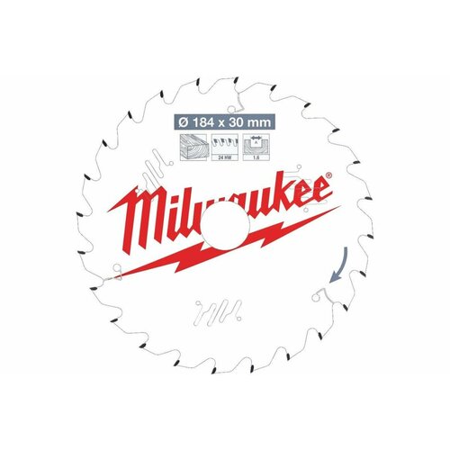 Диск пильный по дереву (184x30x1.6 мм; 24Z) для циркулярной пилы Milwaukee 4932471297 подарок на день рождения мужчине, любимому, папе, дедушке, парню