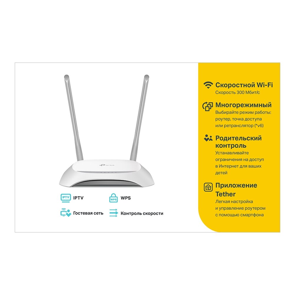 Wifi роутер со скоростью передачи 300 мбит/с tplink TL-WR840N — фото 1