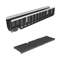 Лоток пластиковый усиленный DN100 H203 мм с щелевой чугунной решеткой класс   ...