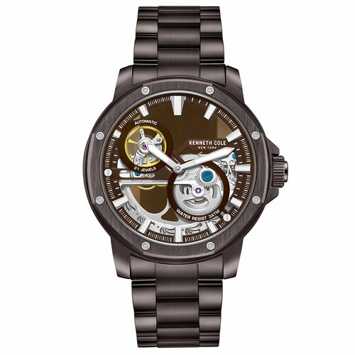 фото Наручные часы kenneth cole automatic kcwgl0033704, коричневый