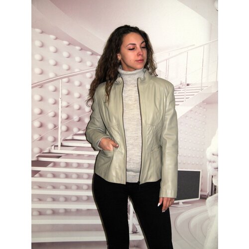 фото Кожаная куртка , размер 52, серый ип паршков е.в.