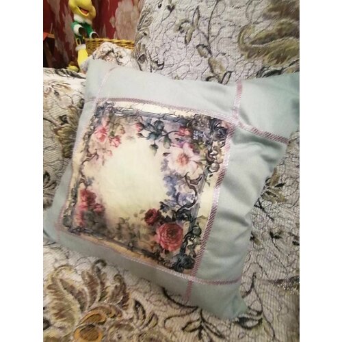 Подушка декоративная 38х38 см, со съемной наволочкой