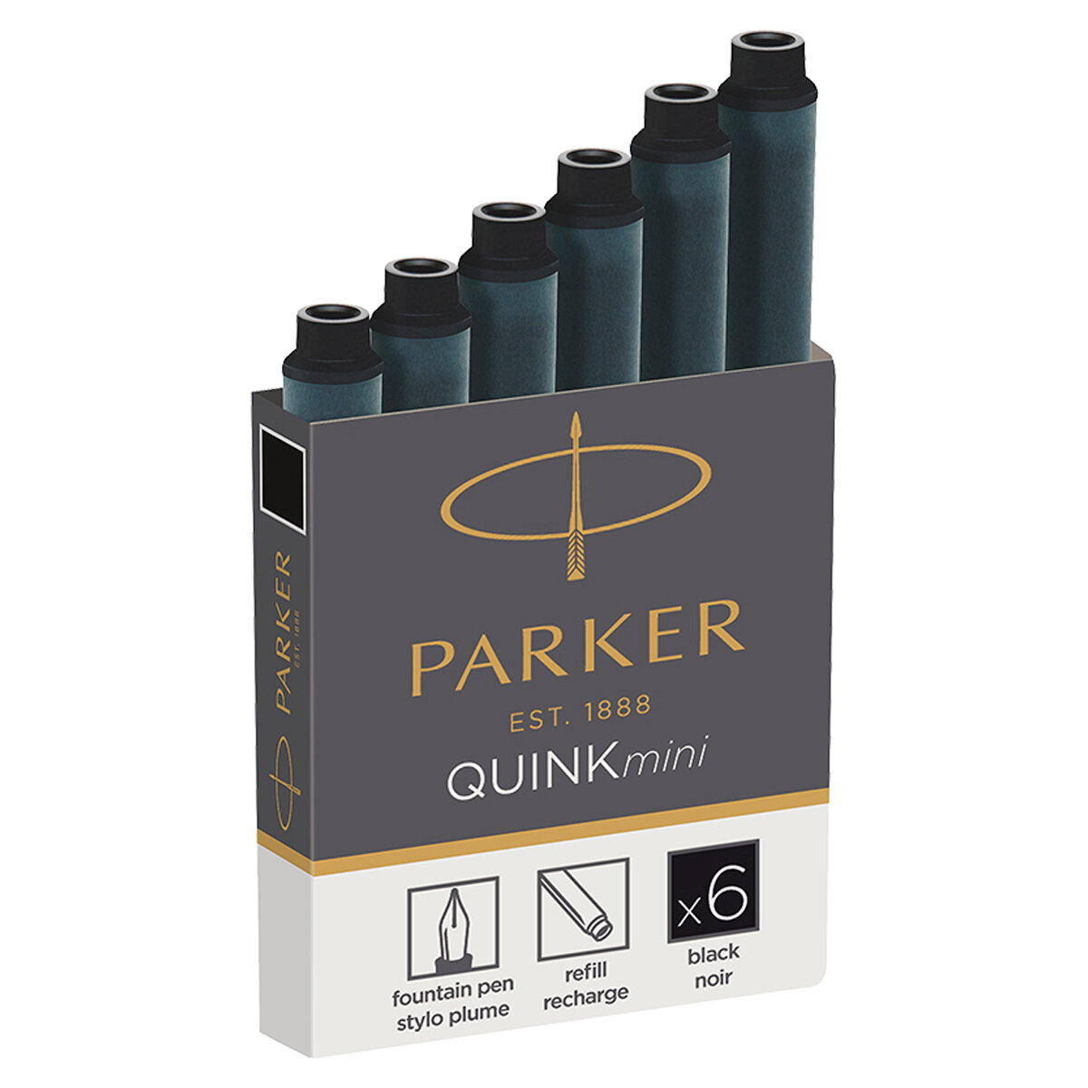 Картриджи чернильные Parker "Cartridge Quink Mini" черные, 6шт, картонная коробка