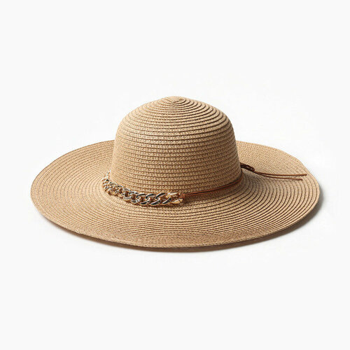 Шляпа Minaku, размер 58, коричневый, бежевый шляпа женская minaku leopard цвет коричневый р р 56 58