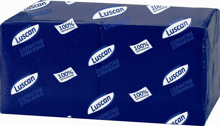 фото Салфетки бумажные Салфетки бумажные Luscan Profi Pack 1 слой, 24х24 синие 400шт. упаковка