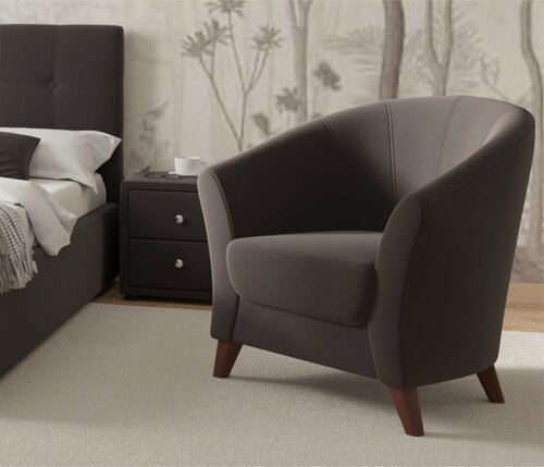 Изображение товара Мягкое кресло Line шоколад Zeppelin, из велюра на ножках