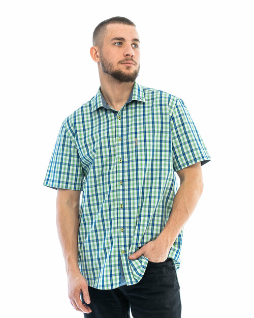Рубашка Maestro, размер 48/M/41 ворот, зеленый