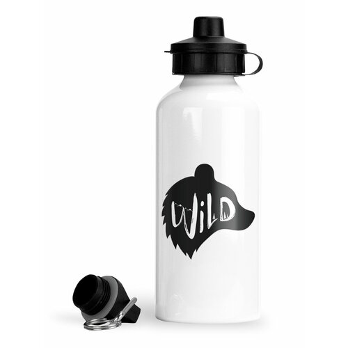 фото Спортивная бутылка дикая природа wild bear голова медведя luzimuzi