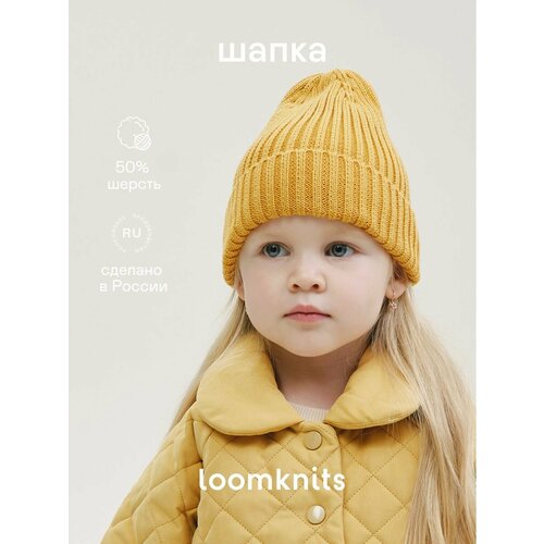 фото Шапка loomknits, размер 52/54, желтый