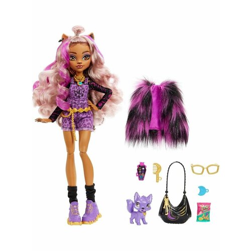 Оригинальная кукла Monster High Clawdeen Wolf коллекционная кукла monster high clawdeen wolf with pet cat crescent creepover party